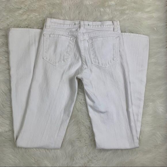 J Brand Mid Rise Bootcut Jeans Size 24 White Stretch Zip Fly Button - Picture 3 of 9